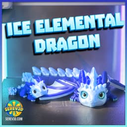 Ice Elemental Dragon - Adult & Baby Dragons, Keychain Version, Craft Eyes Compatible STL/3MF 3d model