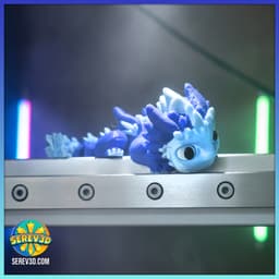 Ice Elemental Dragon - Adult & Baby Dragons, Keychain Version, Craft Eyes Compatible STL/3MF 3d model