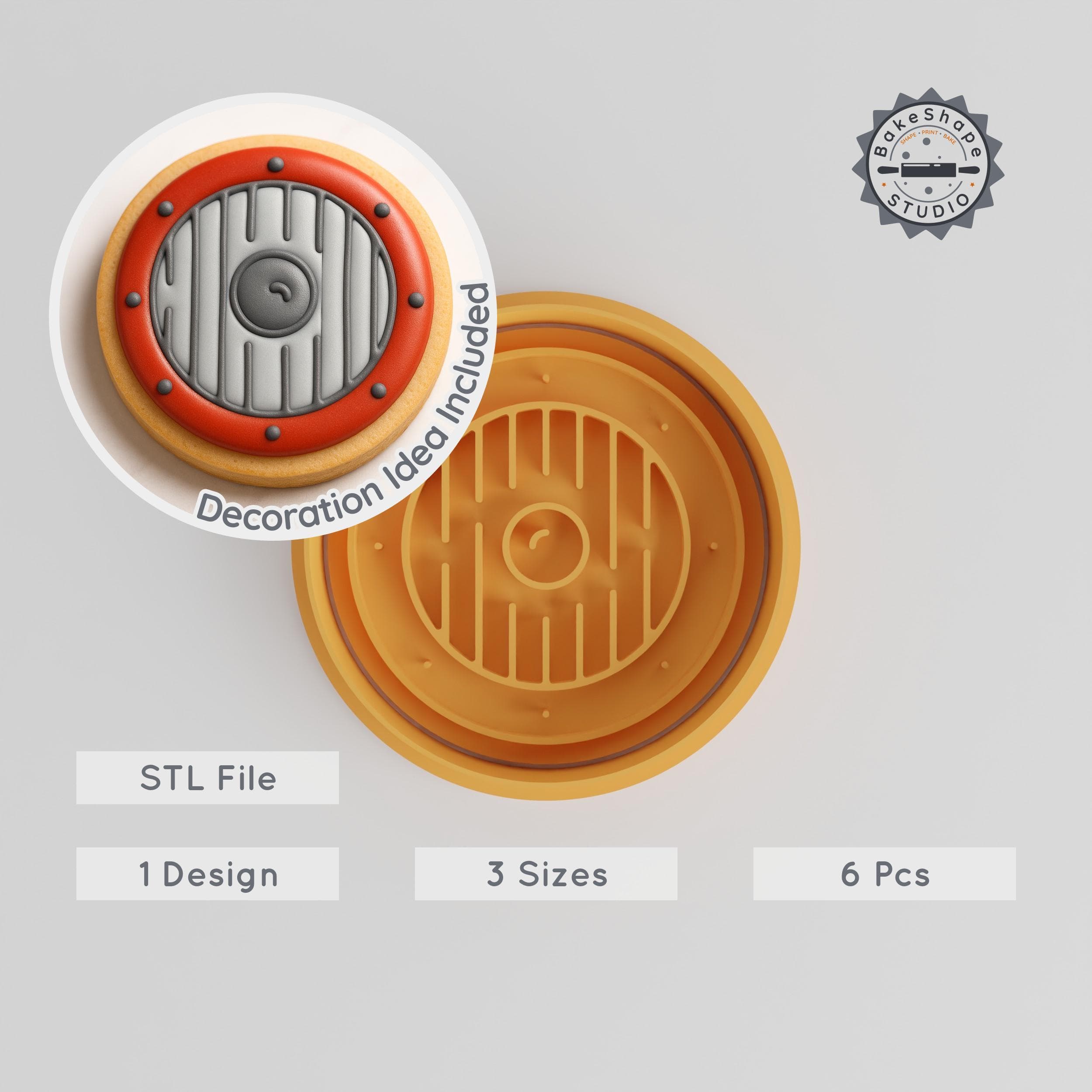 Shield Cookie Cutter & Stamp Set, Perfect for Cookies & Fondant, Includes 6 Designs in S/M/L PRODUCT_692 3d model