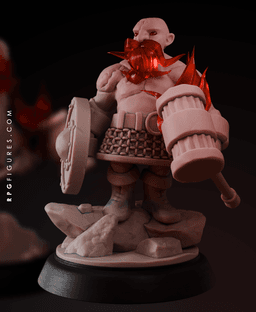 Azer Flame Beard D&D Dwarv - with Free Monsters Series Pdf - Mountain Bronze Warrior 3d model