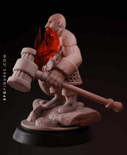 Azer Flame Beard D&D Dwarv - with Free Monsters Series Pdf - Mountain Bronze Warrior 3d model