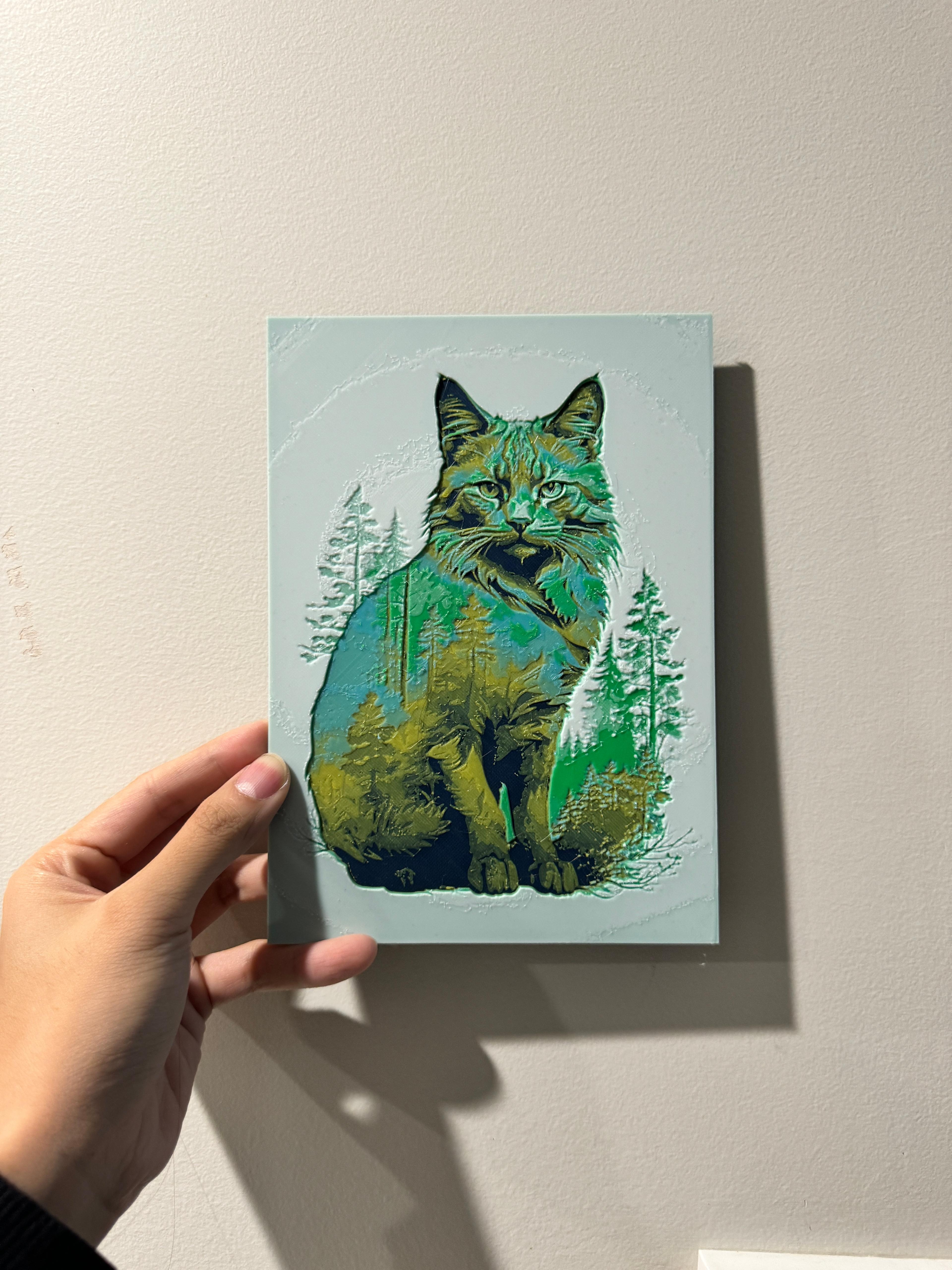 Forest in a Cat - HueForge Print 3d model