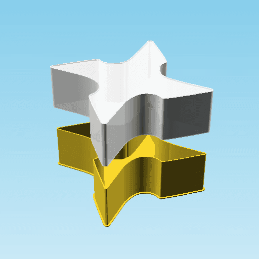 Shuriken 0077, nestable box (v2) 3d model