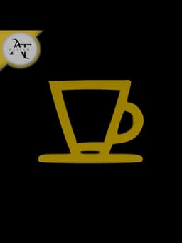 Simple Coffee Cup Symbol - 2D Art 3d model