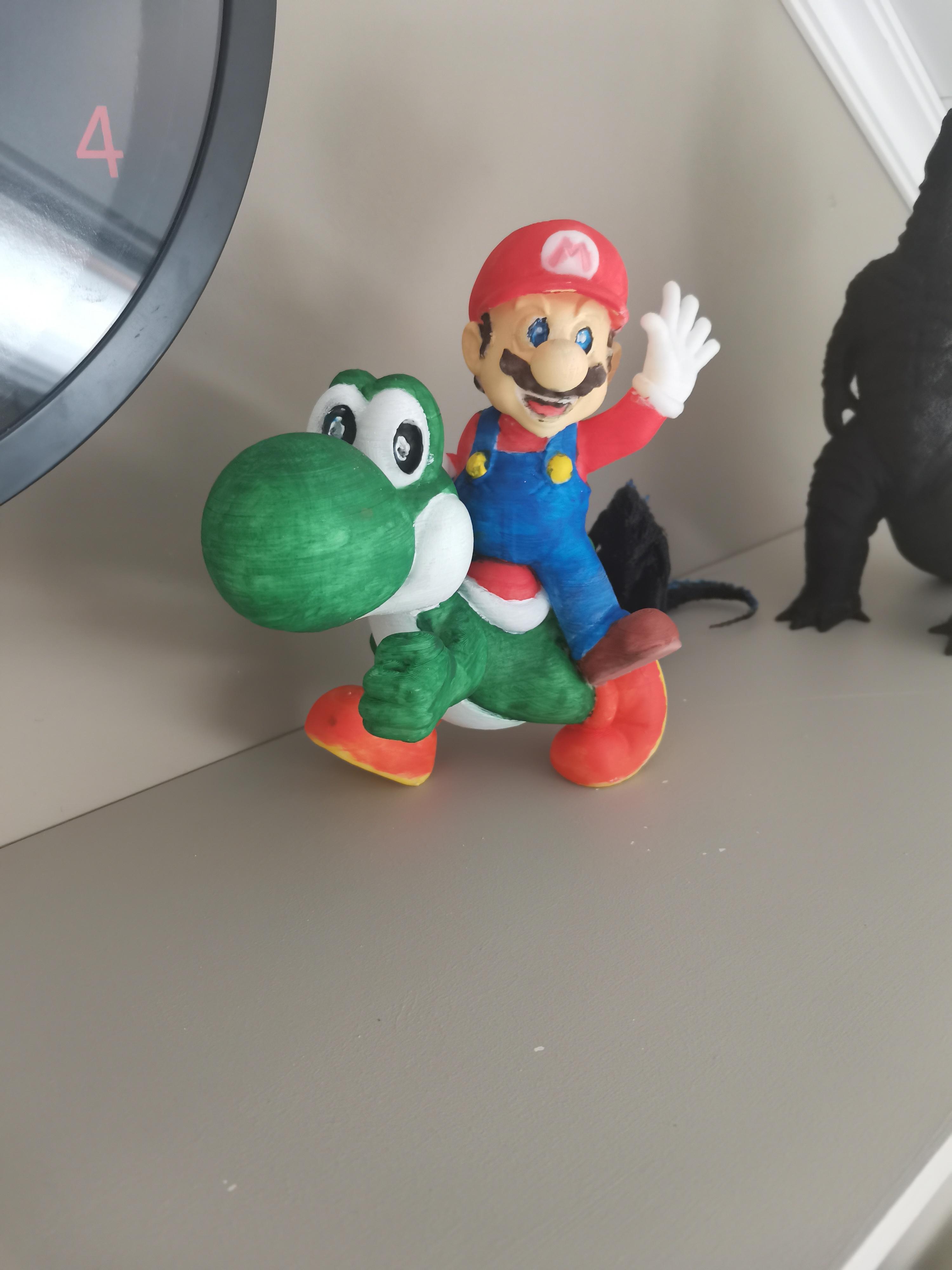 Mario and Yoshi - Super Mario Bros - Fan Art - Painted Mario and yoshi  - 3d model