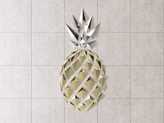 Geometric Pineapple wall art1 3d model