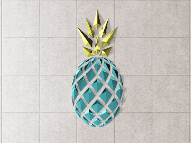 Geometric Pineapple wall art1 3d model