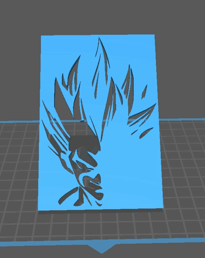 Silhouette Vegeta - Dragon Ball Wall art 3d model
