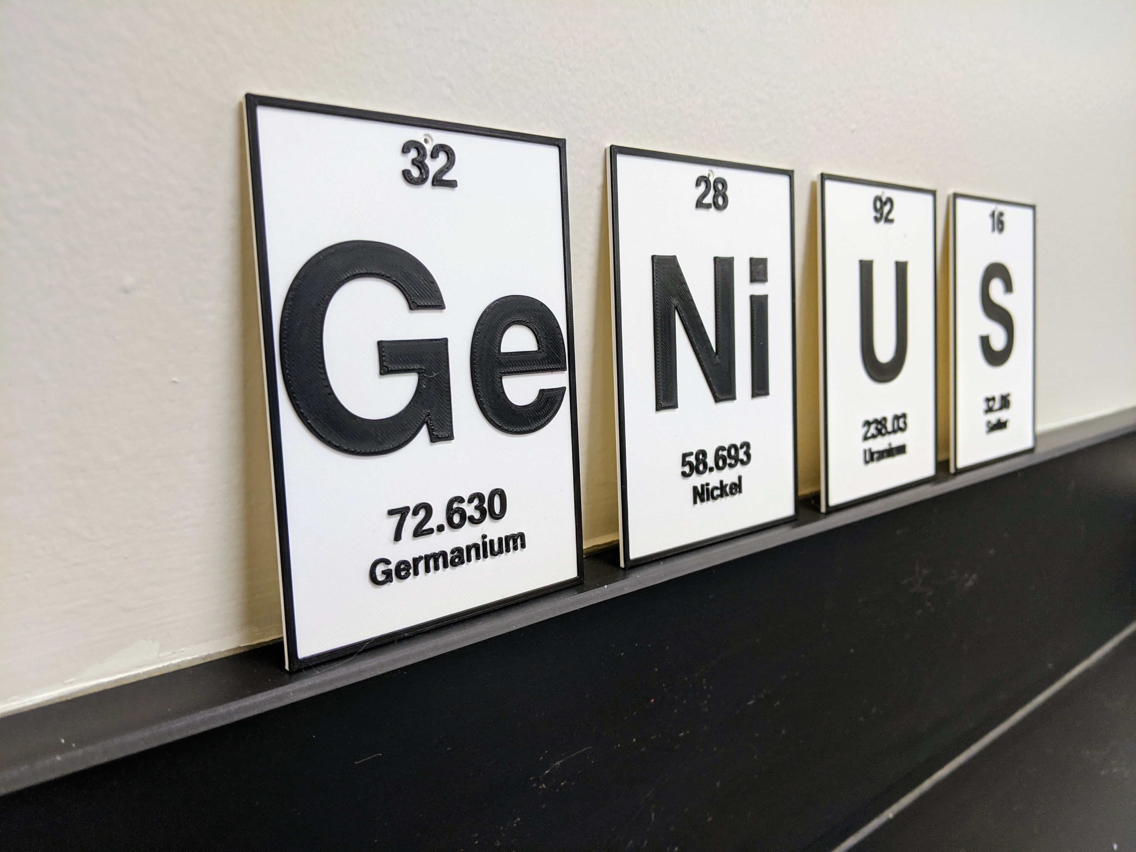 Pa - Protactinium | Spelements | Periodic Table of Elements Decor 3d model