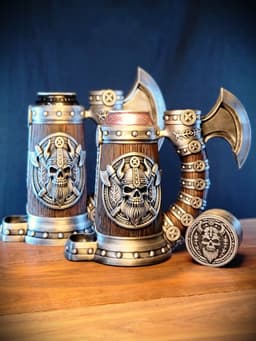 12oz-16oz Viking Skull Can Cozy Dice Tower 3d model