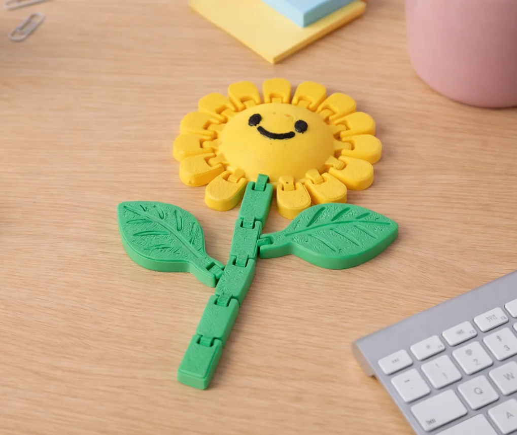Flexi Smiley Sunflower Articulated Toy 3d model