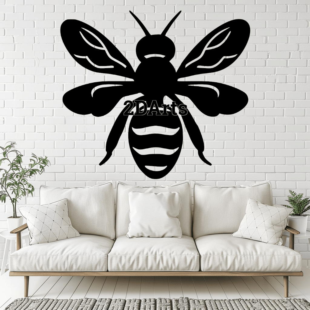 Bee 2D Wall Art/Window Art STL & SVG File for 3D Printing and Laser Cutting 3d model