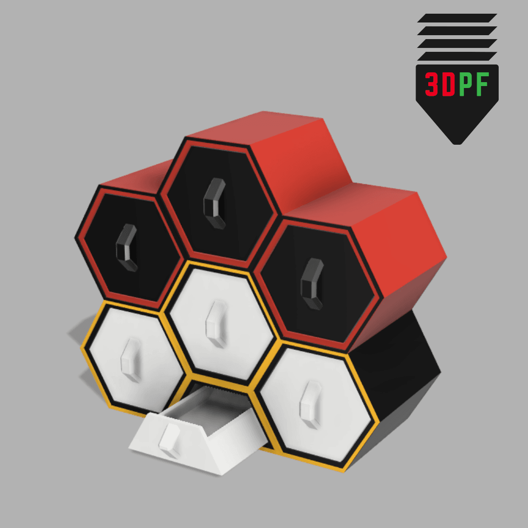 Hexagon Organizer Stackable Upgrade 3d model