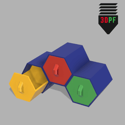 Hexagon Organizer Stackable Upgrade 3d model