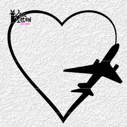 airplane love wall art pilot aircraft decor heart 3d model