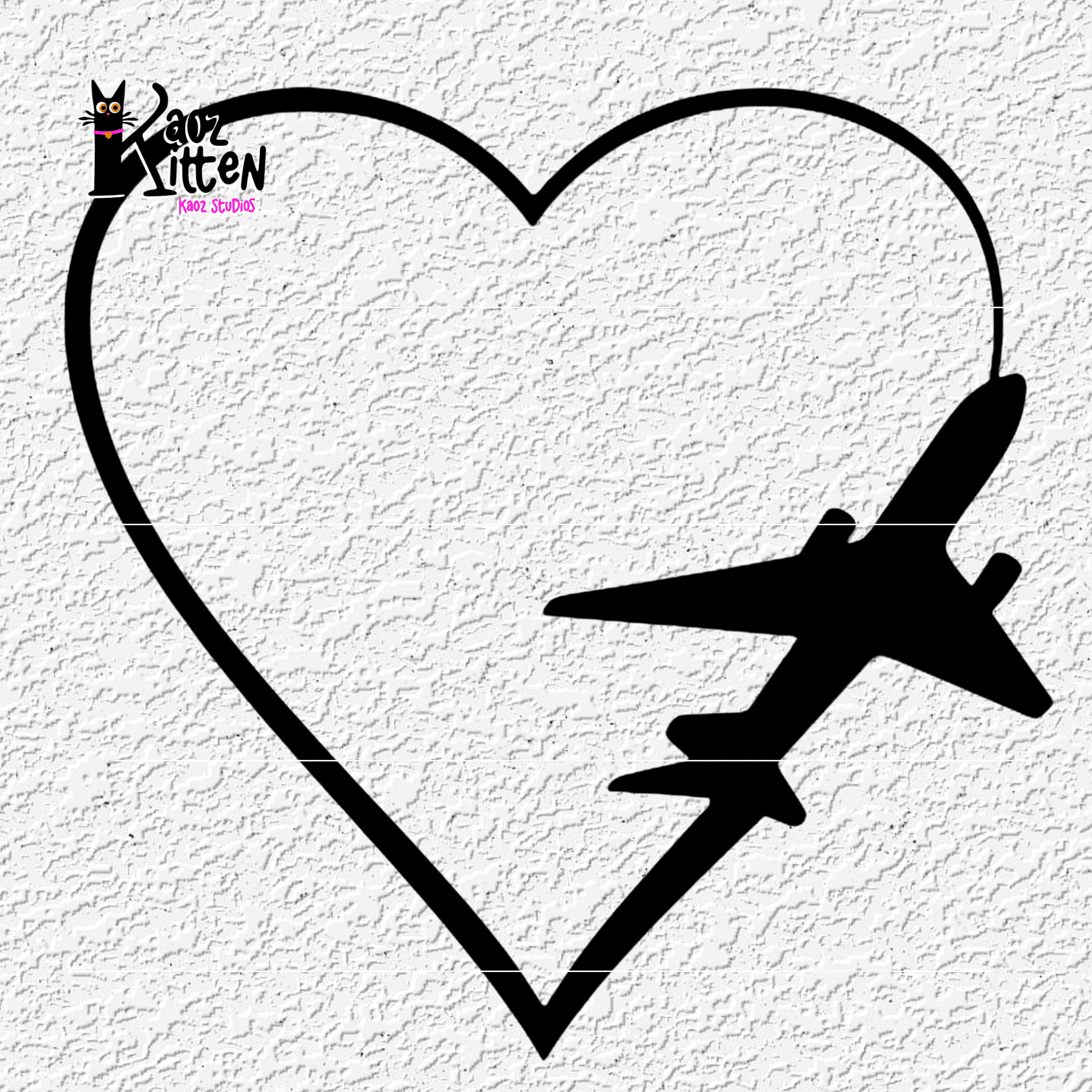 airplane love wall art pilot aircraft decor heart 3d model
