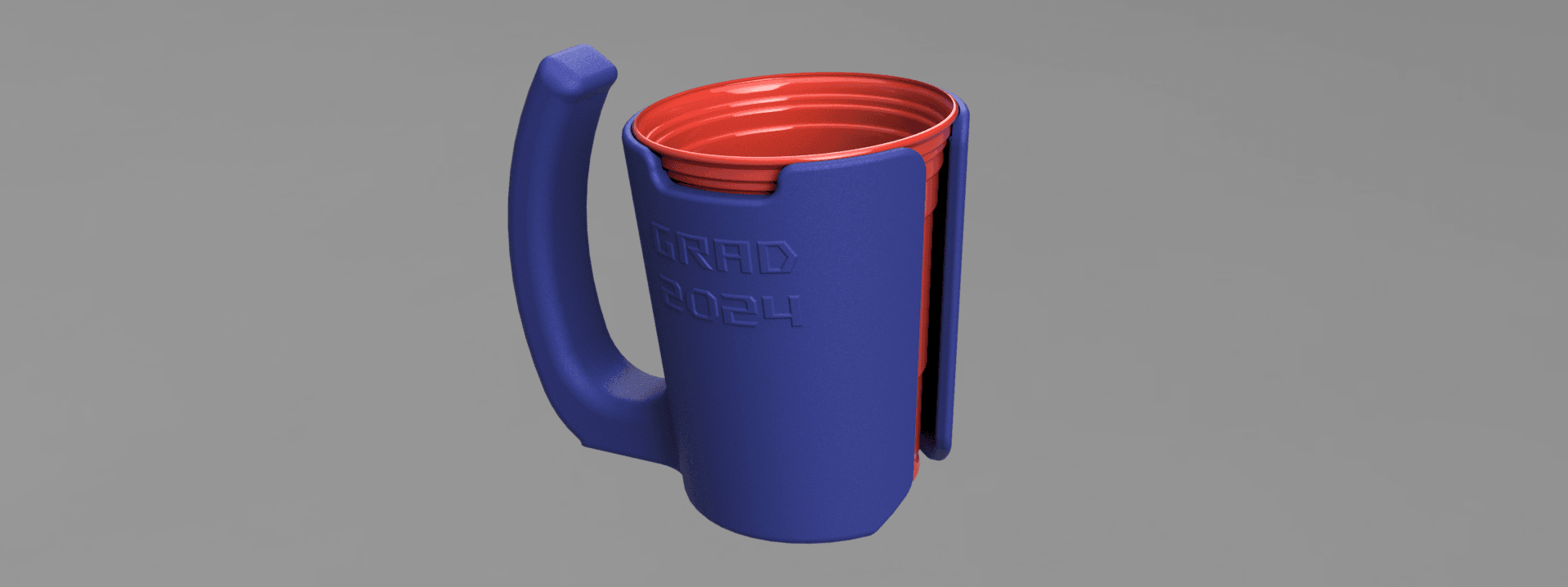 Red Solo Party Cup Handle For Graduation 2024 3d model