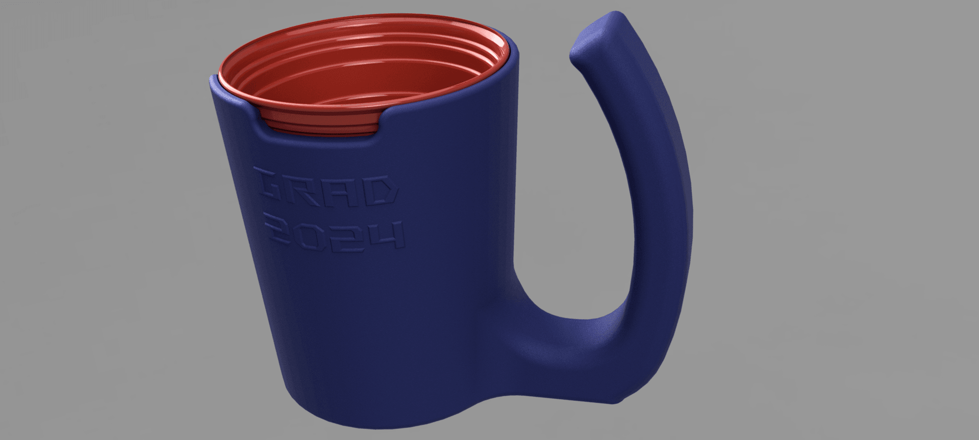 Red Solo Party Cup Handle For Graduation 2024 3d model