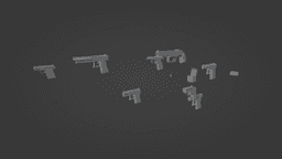 8 LOWPOLY MODER ERA PISTOLS 3d model