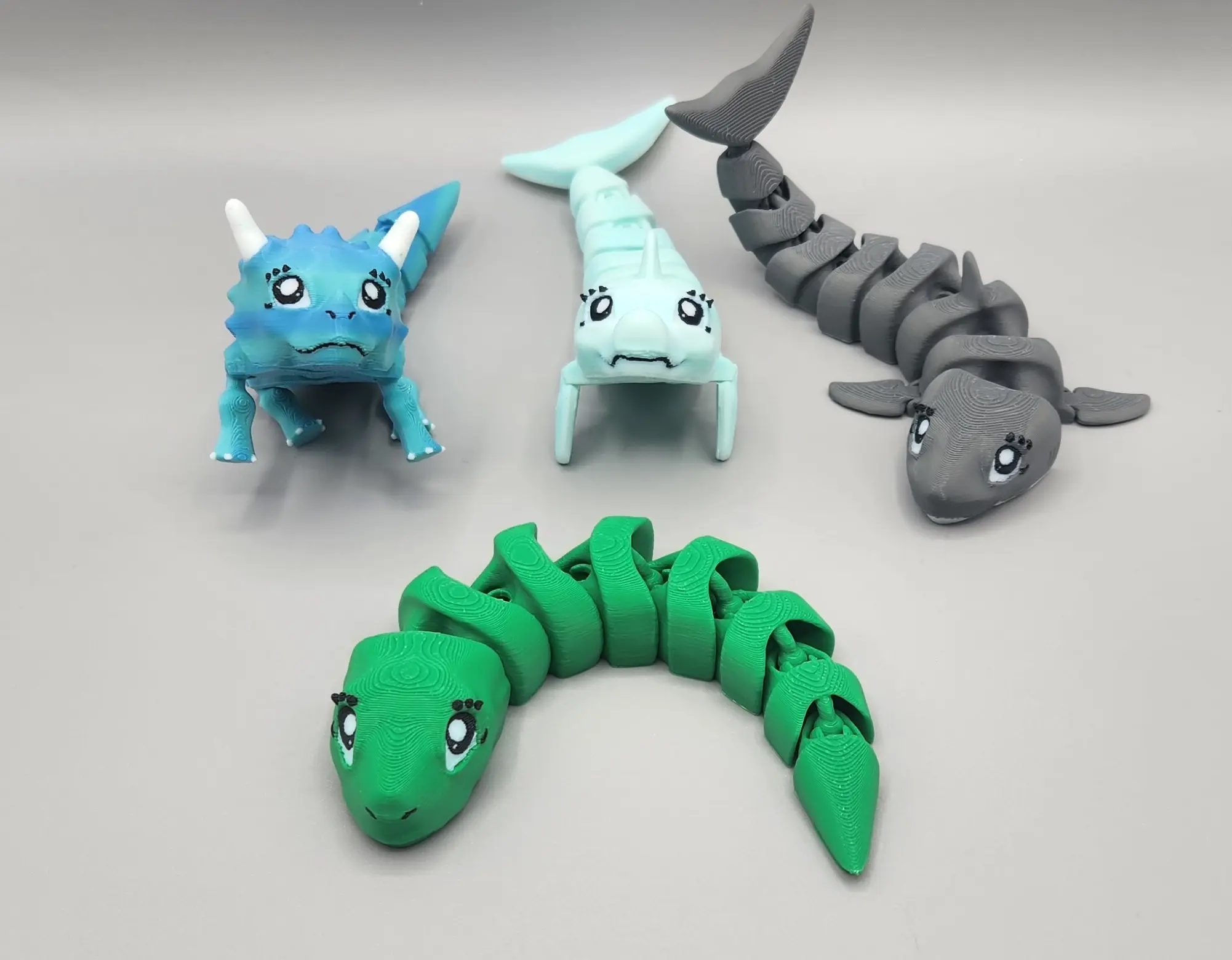 FLEXI FIDGET DESKTOP GUARDIAN - CUTE SNAKE 3d model