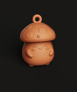 Kawaii Mushroom Keychain Multi-Color 3MF | Cute Charm | Bambu Ready 3d model