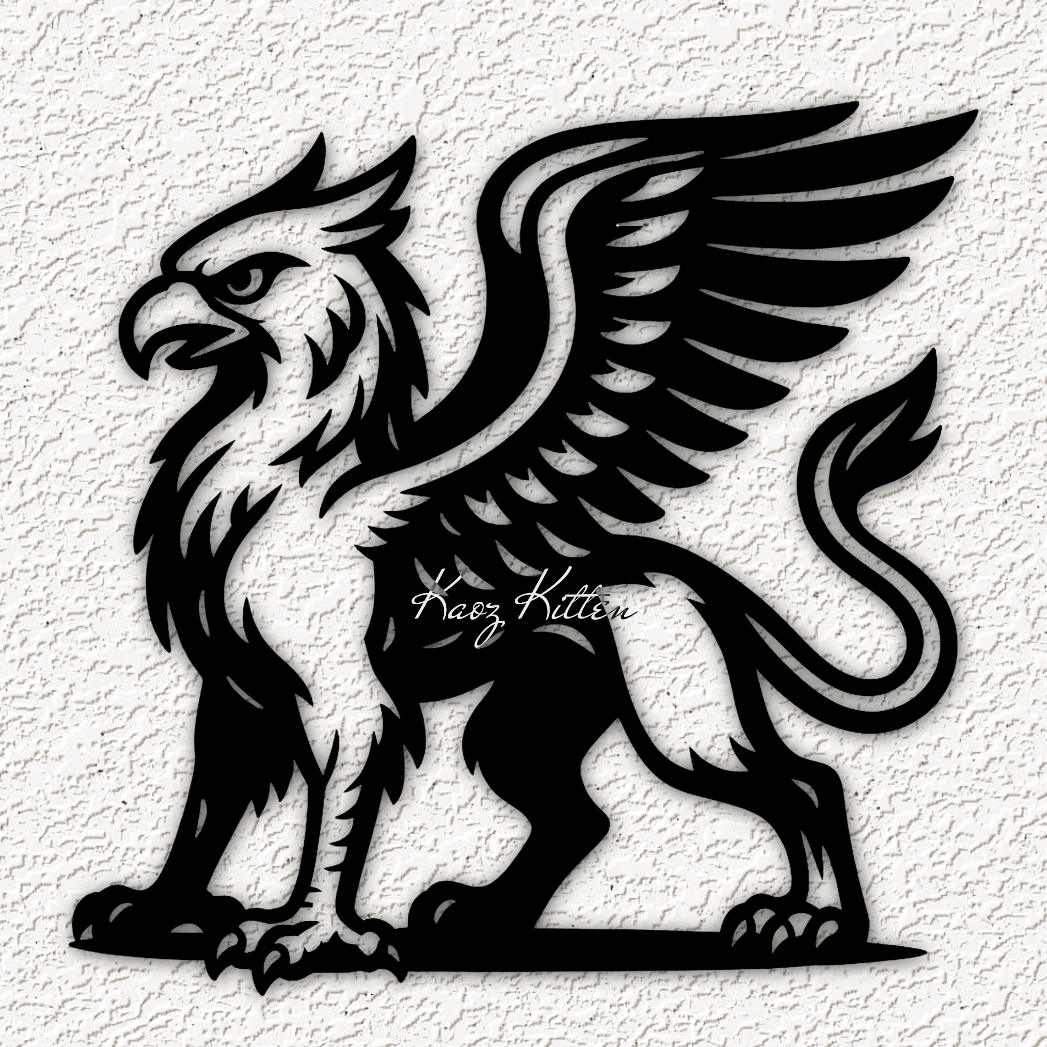 griffin lion eagle mythical wall art home decor 3d model