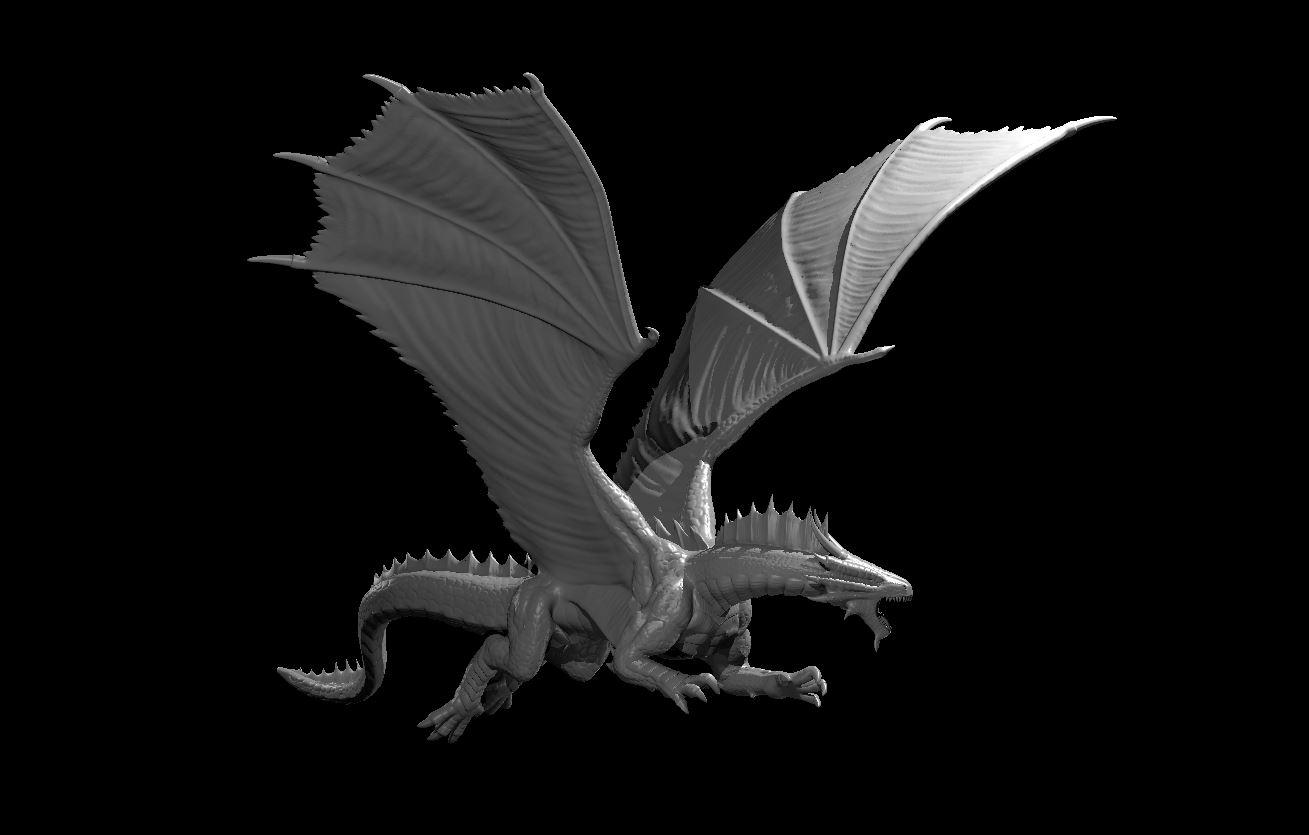 Ancient Flying Bronze Dragon - Ancient Flying Bronze Dragon - 3d model render - D&D - 3d model