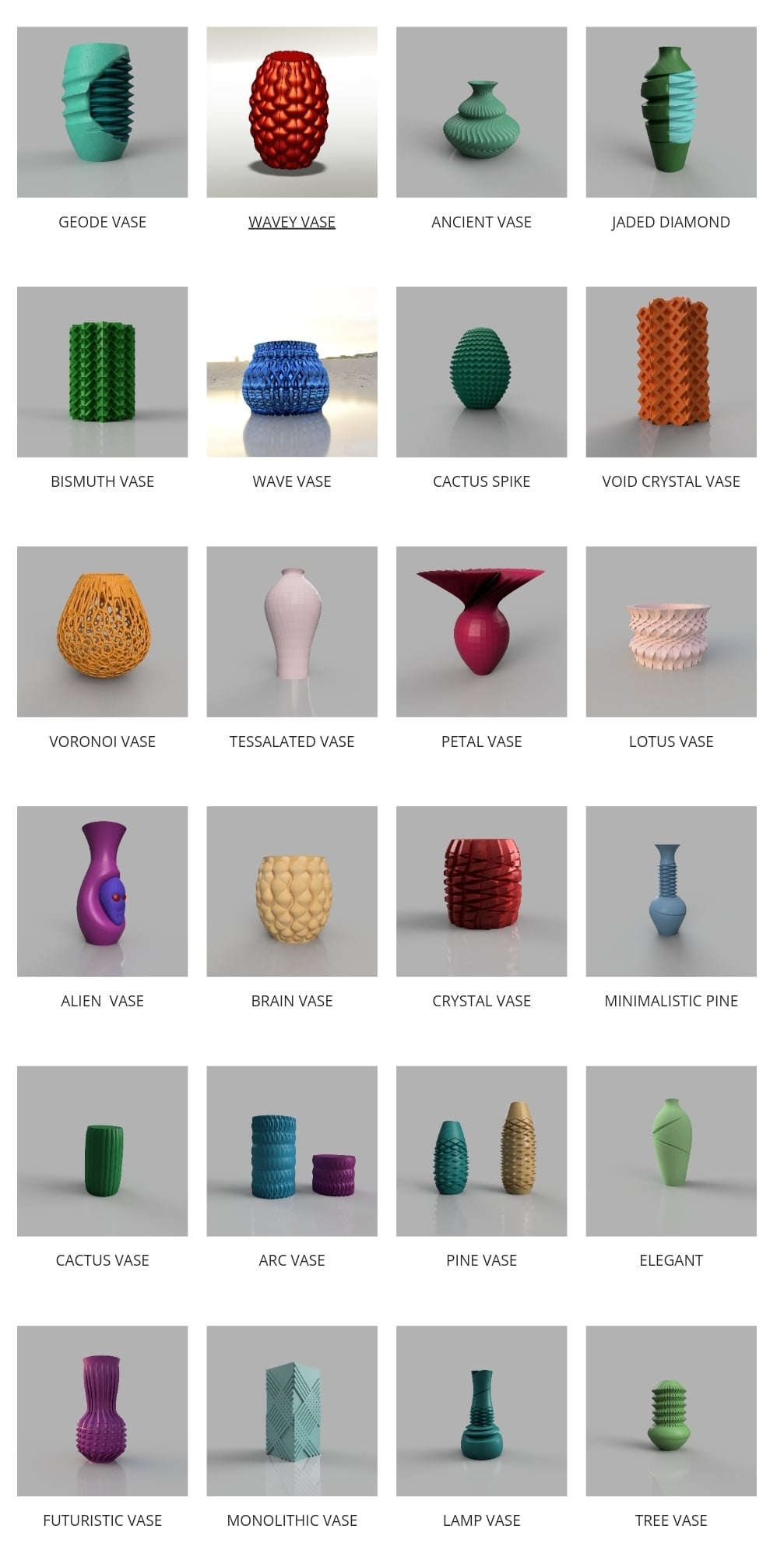 Mega 100 Vase Pack 3d model