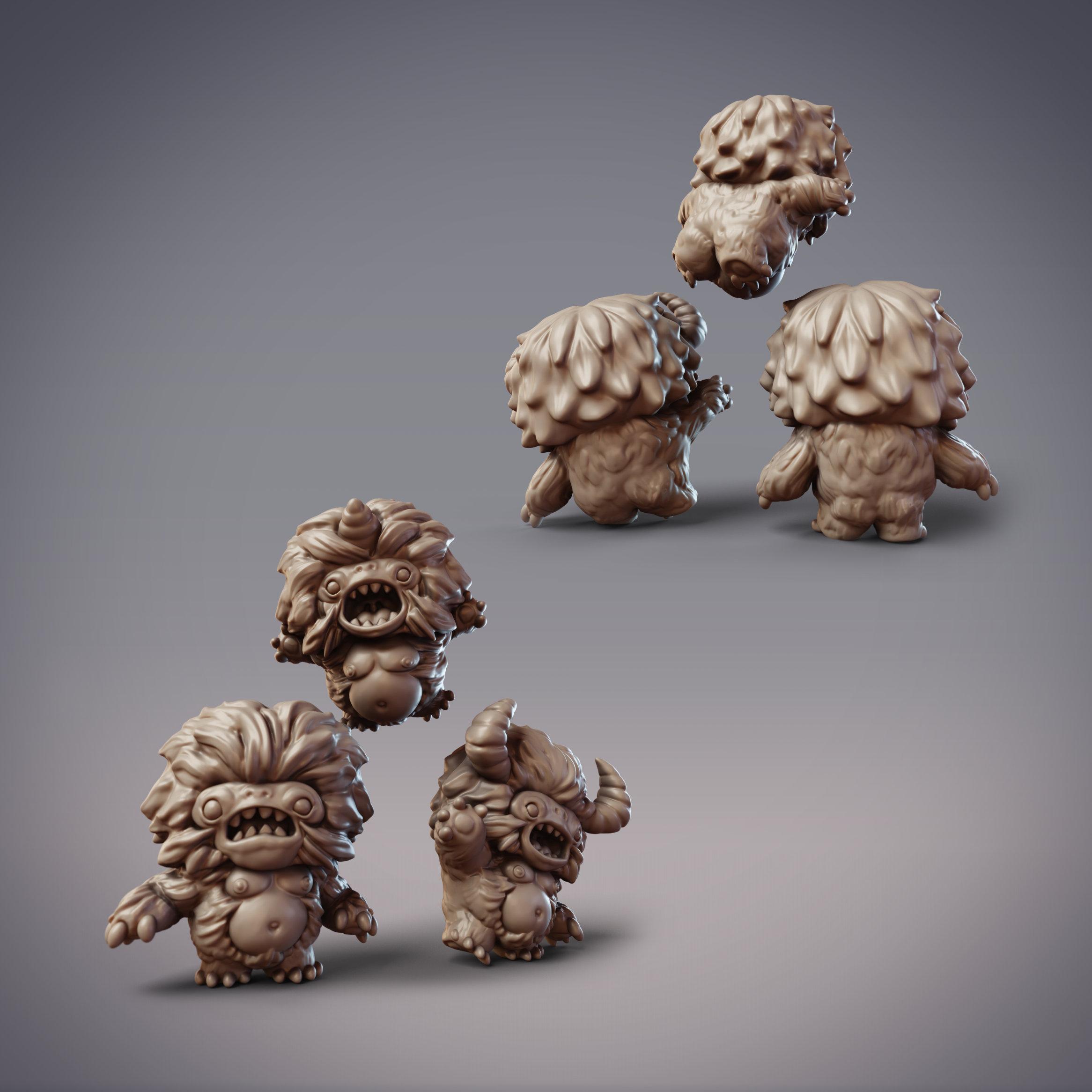 Yeti Gremlins - Xuehou Snow Goblins (Pre-supported) 3d model