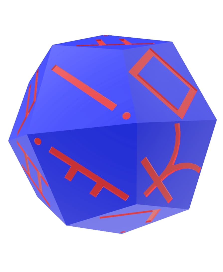 Korean Alphabet d24 Polyhedral Die 3d model