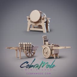 Rocket and Firework Carts, Taiko Drum Scatter Terrains (Pre-supported) 3d model