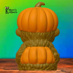 Baby Halloween Bigfoot Figurine Sasquatch with Pumpkin 3d model