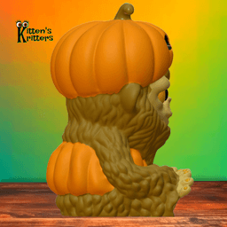 Baby Halloween Bigfoot Figurine Sasquatch with Pumpkin 3d model