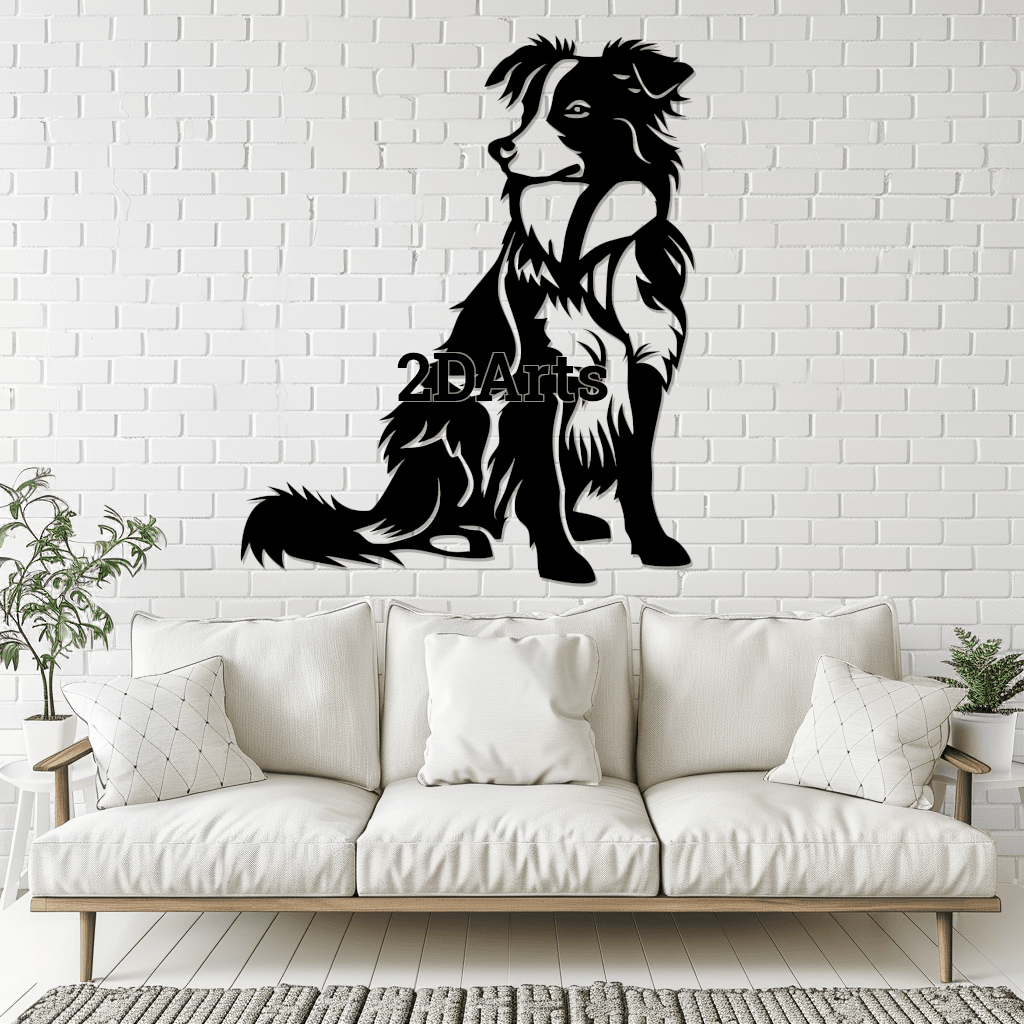 Border Collie 2D Wall Art/Window Art 3d model