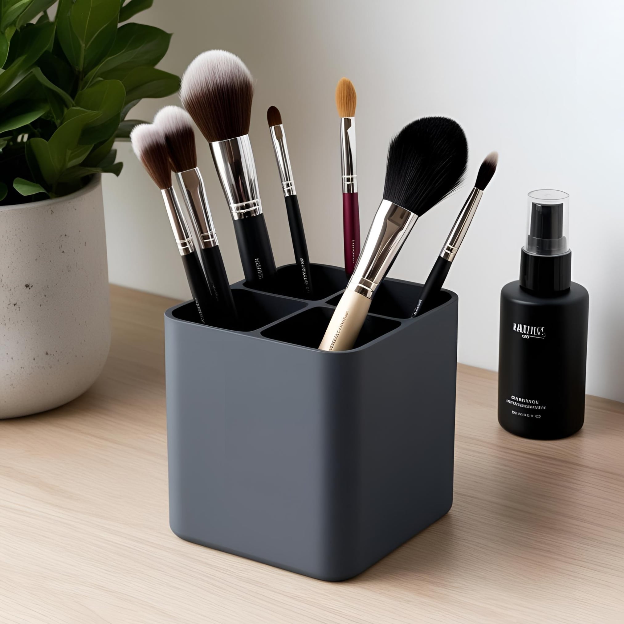 Modern Makeup Brush Holder With Four Compartments 3d model
