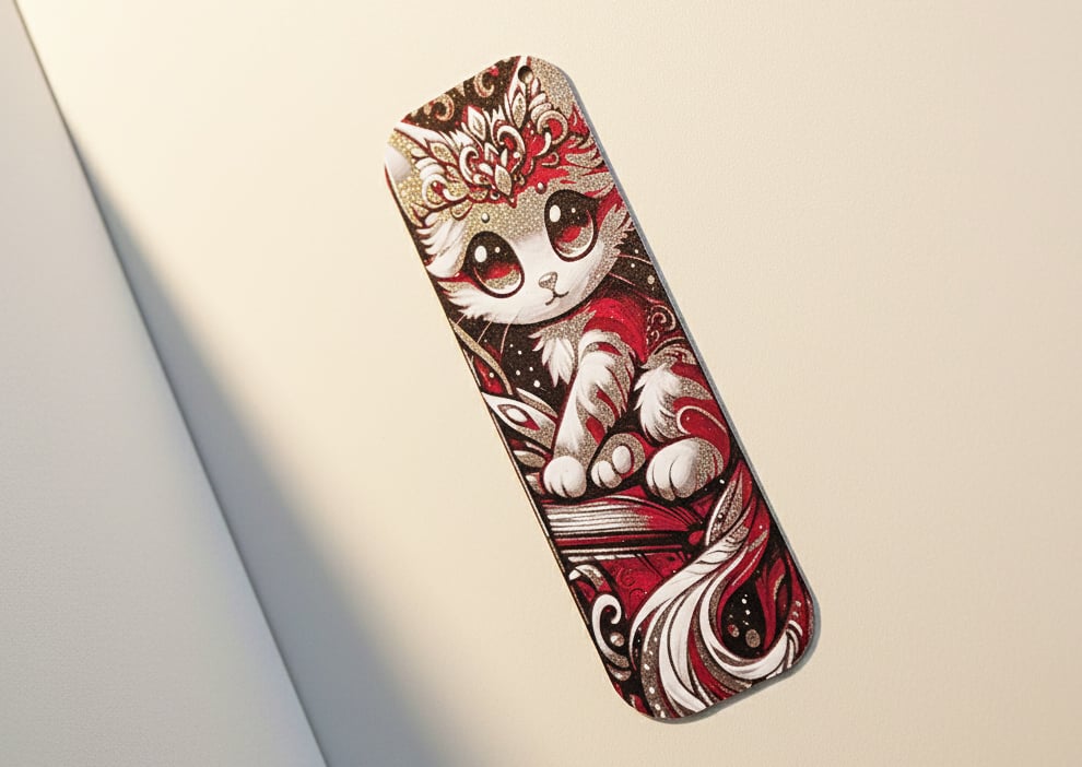 Cute Cat Bookmark - Hueforge - 4 Colors 3d model