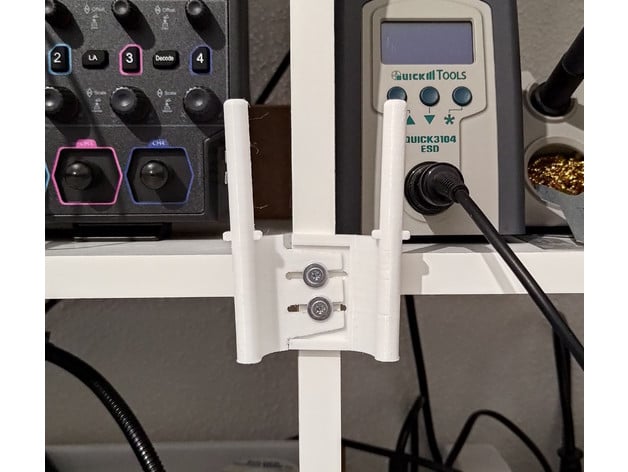 Adjustable Multimeter Holder + DIN Rail attachement 3d model