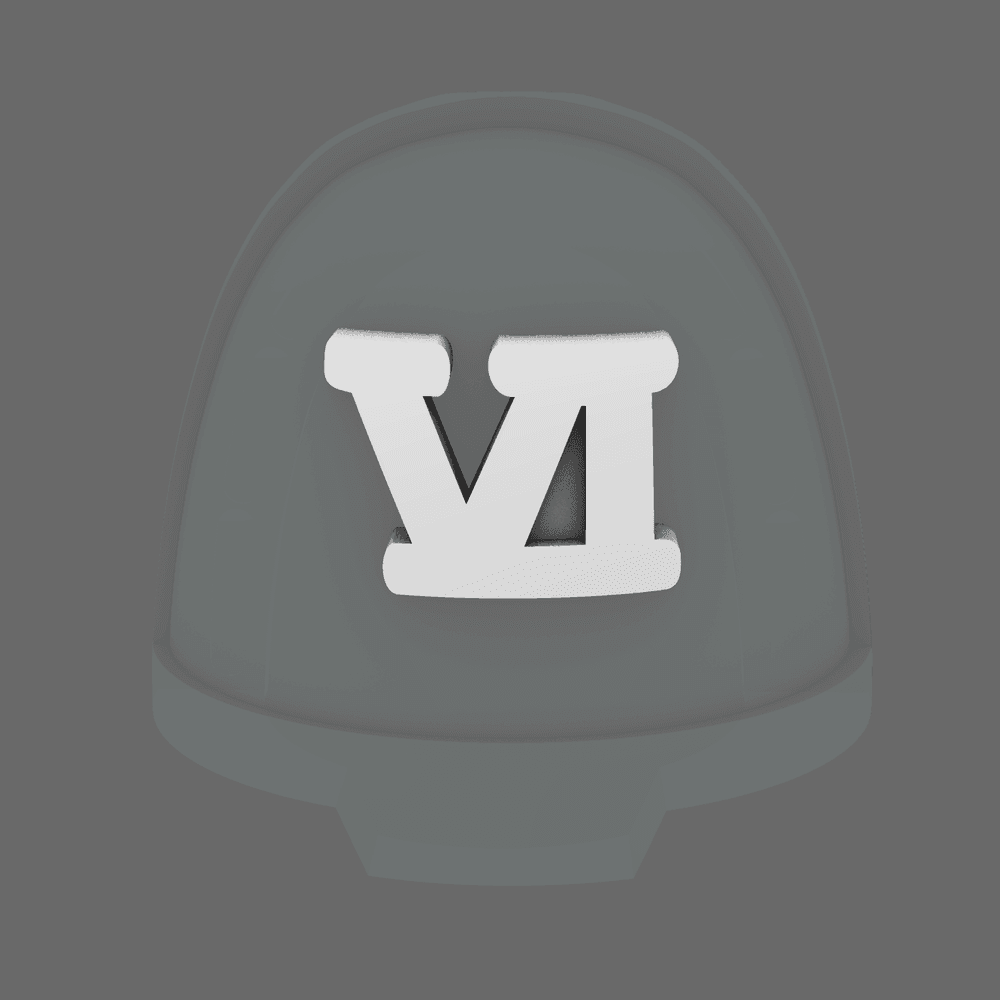 Space Knights V10B Standard Roman Numeral 06 Shoulder Symbols 3d model