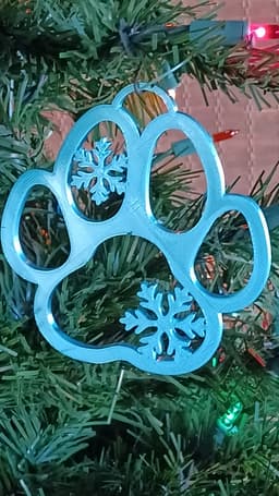 Christmas Dog Paw Print Ornament 3d model