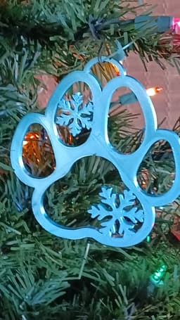 Christmas Dog Paw Print Ornament 3d model
