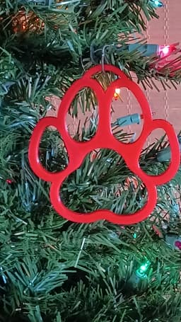 Christmas Dog Paw Print Ornament 3d model