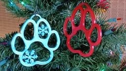 Christmas Dog Paw Print Ornament 3d model