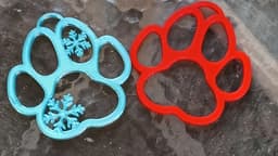 Christmas Dog Paw Print Ornament 3d model