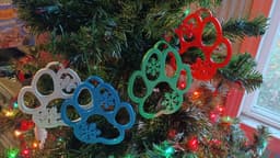 Christmas Dog Paw Print Ornament 3d model