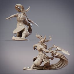 Tengu Monk and Qi Sword - Jirobo, Daitengu Zuijin (Pre-supported) 3d model