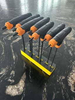 Gridfinity holder for hex key t-handle wrenches 3d model