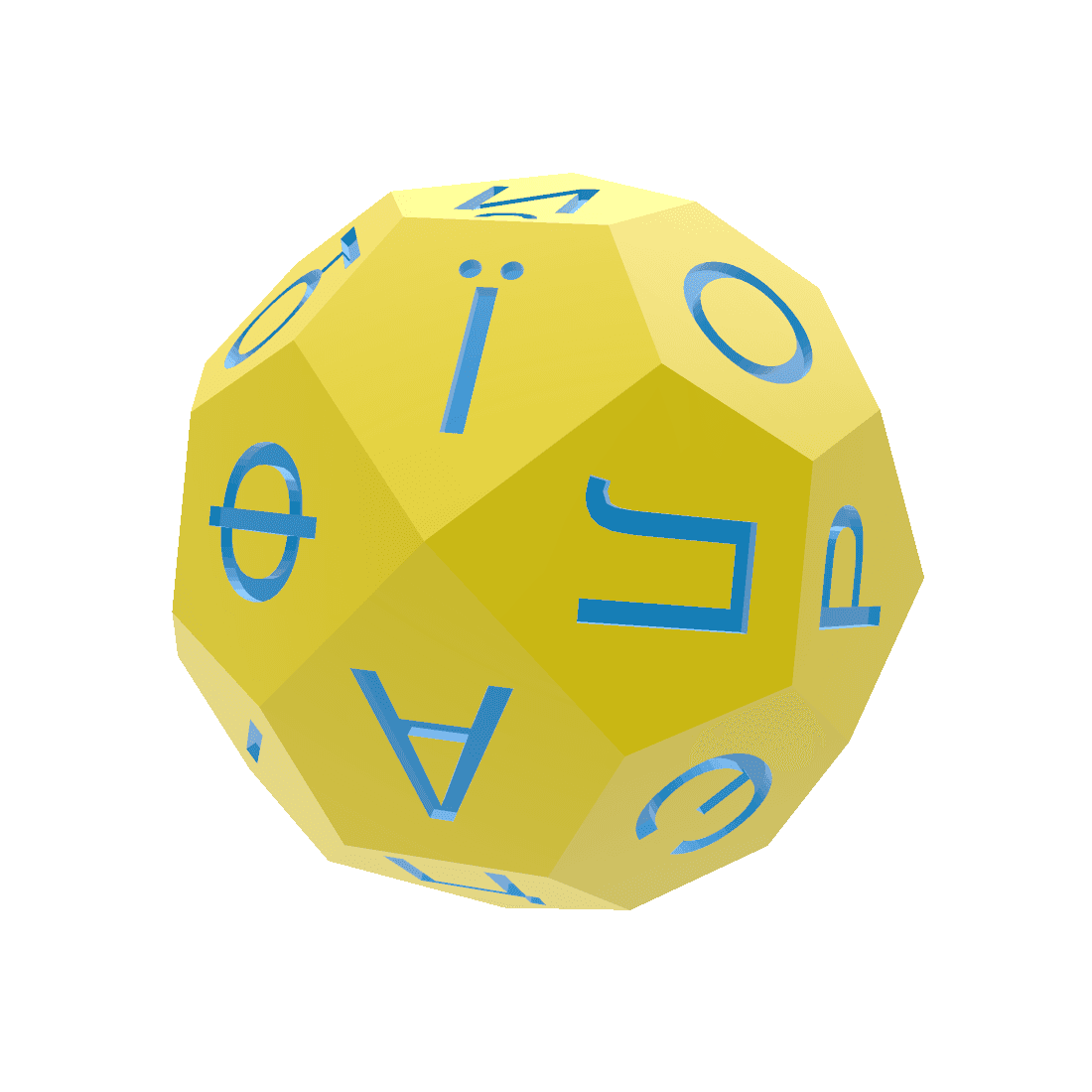 Ukrainian Alphabet d32 Polyhedral Die 3d model