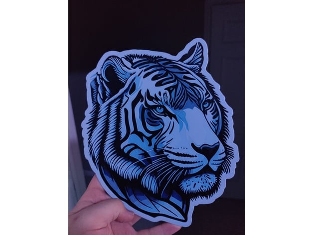 HueForge Tiger Face 3d model