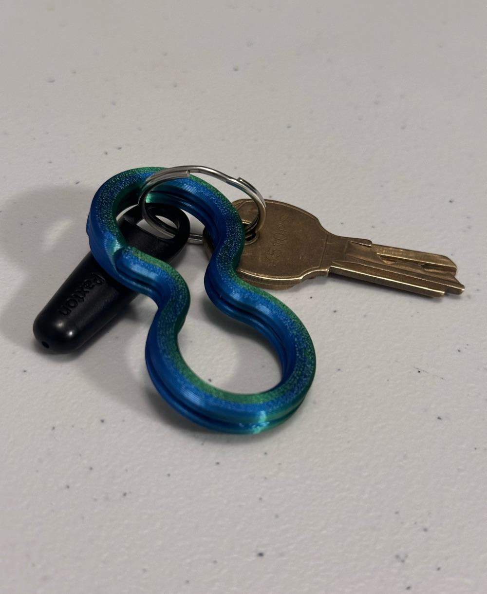 EZPZ Keyring Bubbles 0.75" x 1.5" // Keychain Ring - Keychain printed at 150% - 3d model