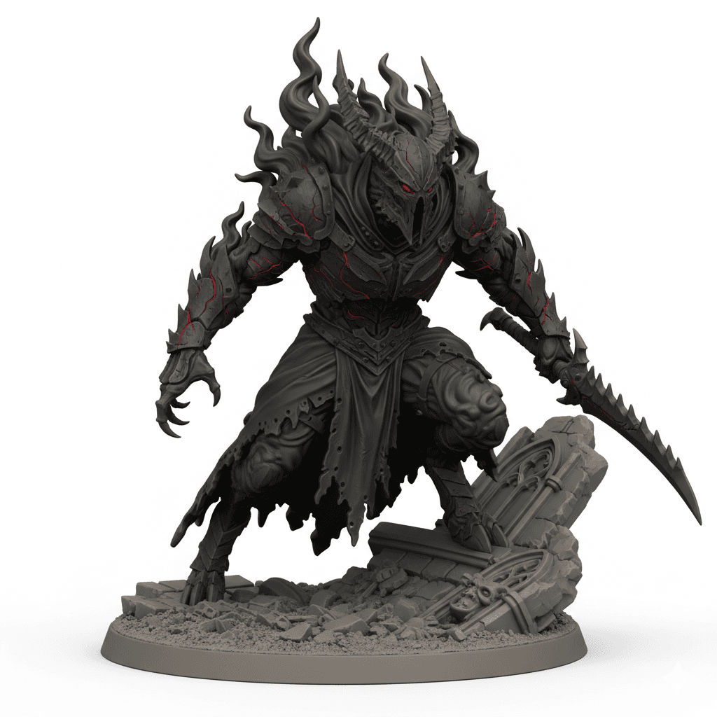 Shadow Beast Assassin Ruined Crawl Printable STL Model 3d model